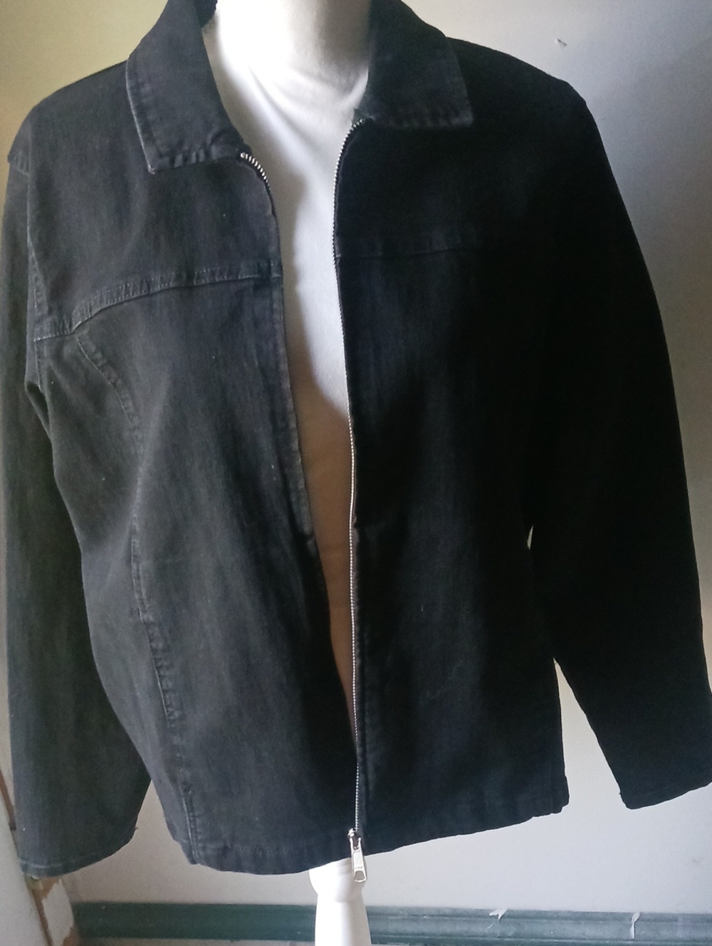 Vero Moda Black Denim Zip-Up Jacket